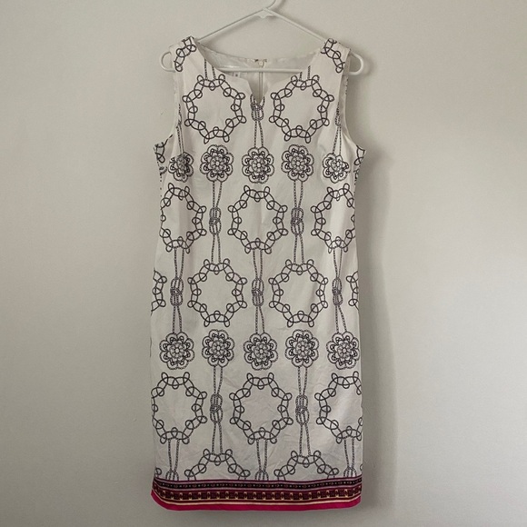 London Times Black and White Nautical Rope Sleeveless Boho Coastal Midi Dress 10 - Picture 4 of 8